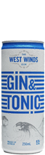 West Winds Gin & Tonic 6.5% 250ml